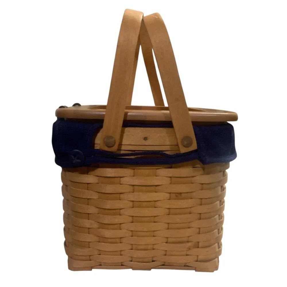 Longaberger 2002 Weekender Basket Blue Fabric Liner, Protector‎ & Insert